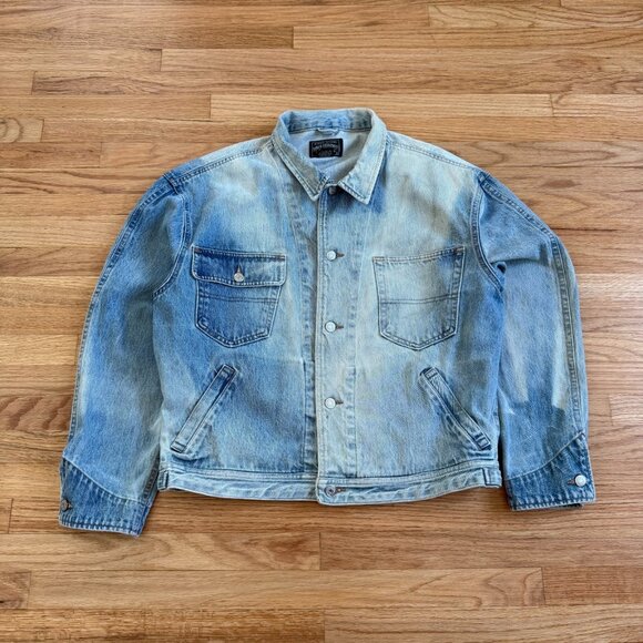 Polo Country Ralph Lauren RRL Double RL American Flag Denim Jacket Large - Picture 1 of 13